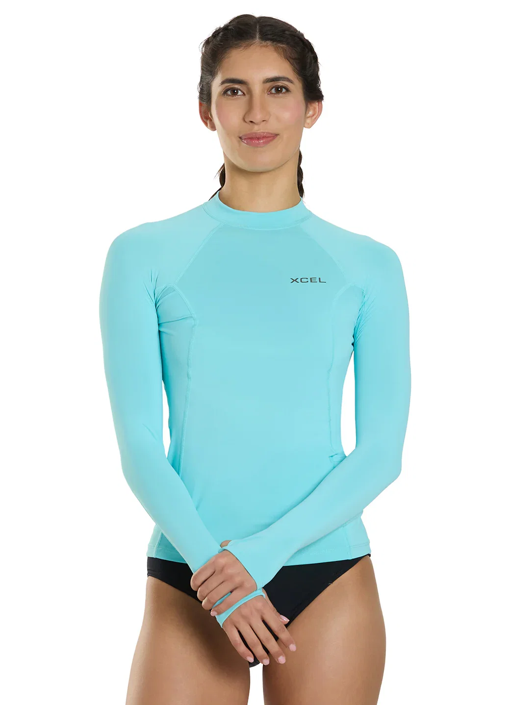 Image of Xcel Women's Premium Stretch Long Sleeve Rash Guard with Key Pocket