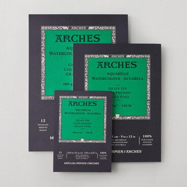 Arches Aquarelle Glued Watercolour Pad 300gsm 12 Sheets Cold Pressed (NOT)