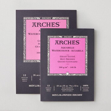 Arches Aquarelle Watercolour Glued Pad 300gsm Hot Pressed