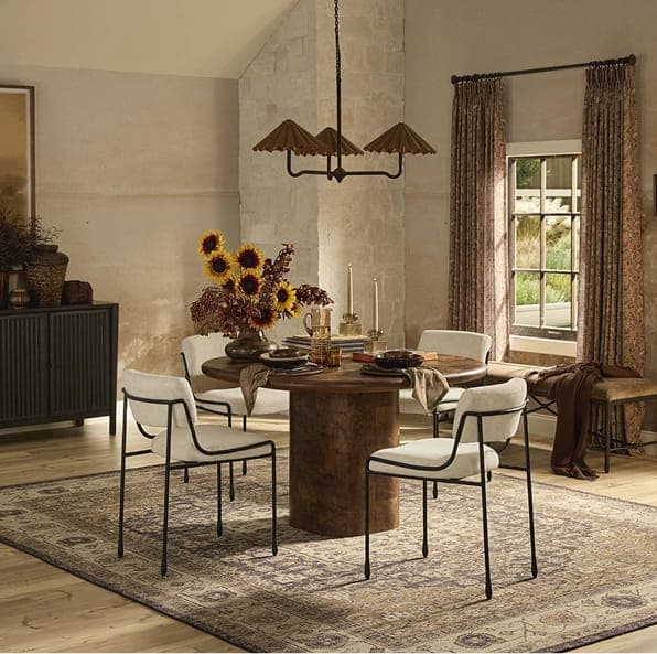 Malko Dining Table Dark Brown Mappa Burl