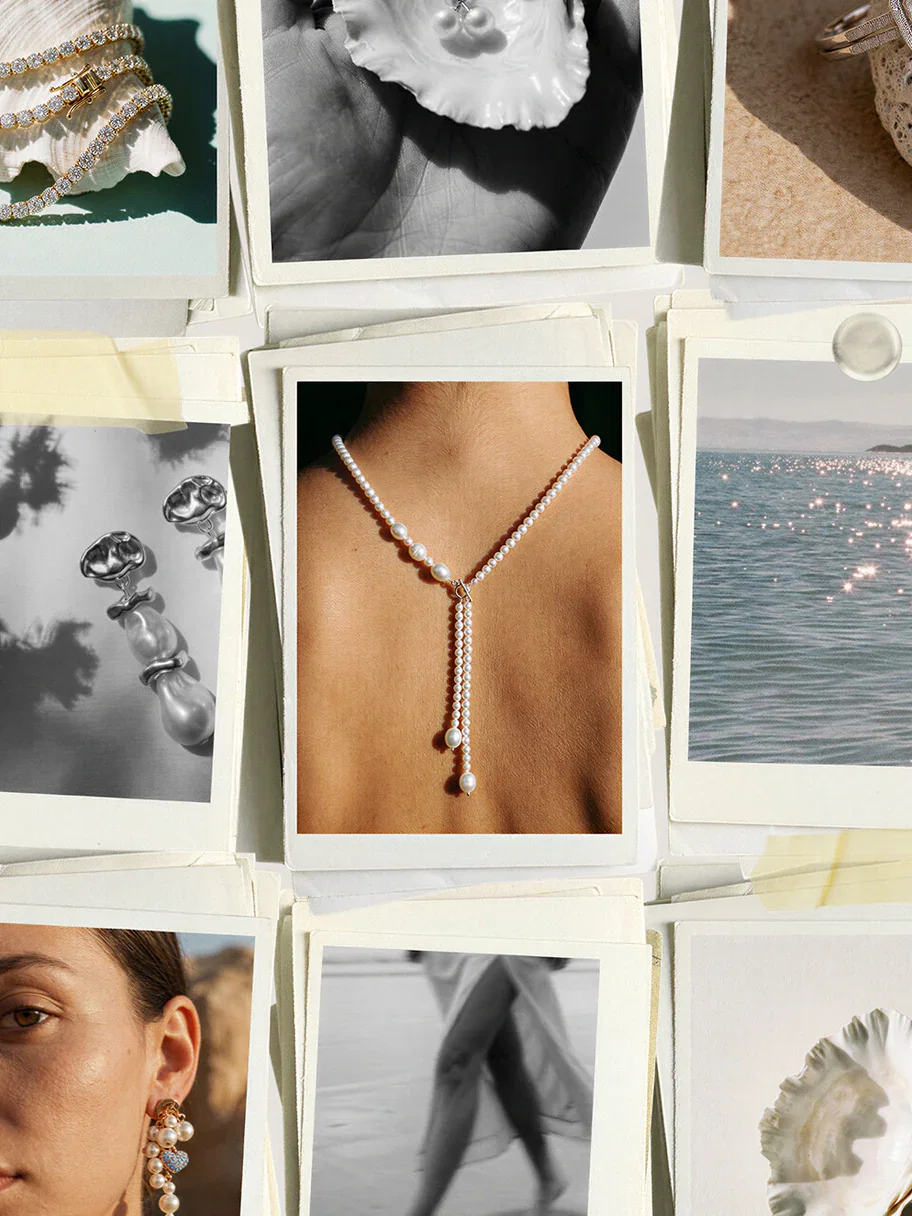 Estilos con perlas y diamantes brillantes