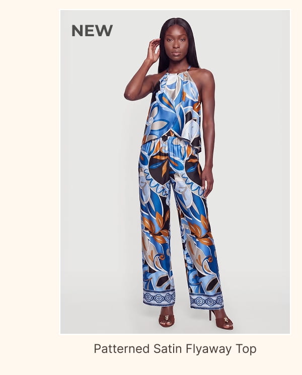 Shop Patterned Satin Flyaway Top
