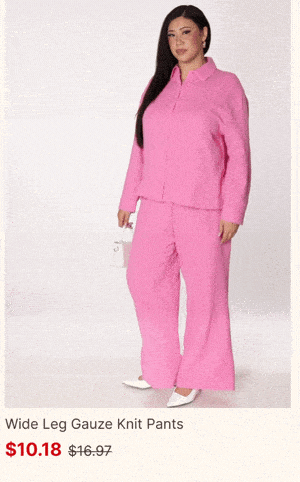 Shop Plus Size High Waisted Wide Leg Gauze Knit Pants