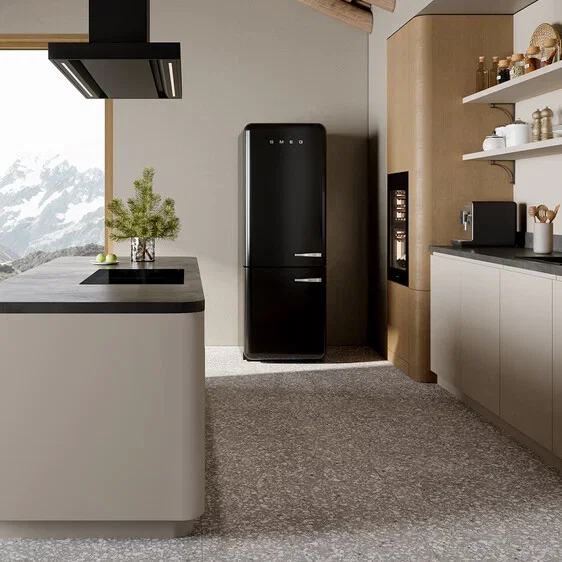 Smeg FAB32LBL6 Kyl/Frys 197cm Vänsterhängd Svart
