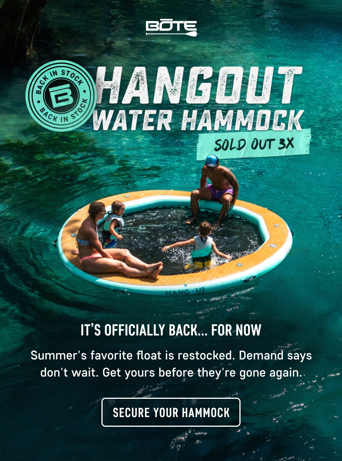 Hangout Water Hammock Is Back In Stock