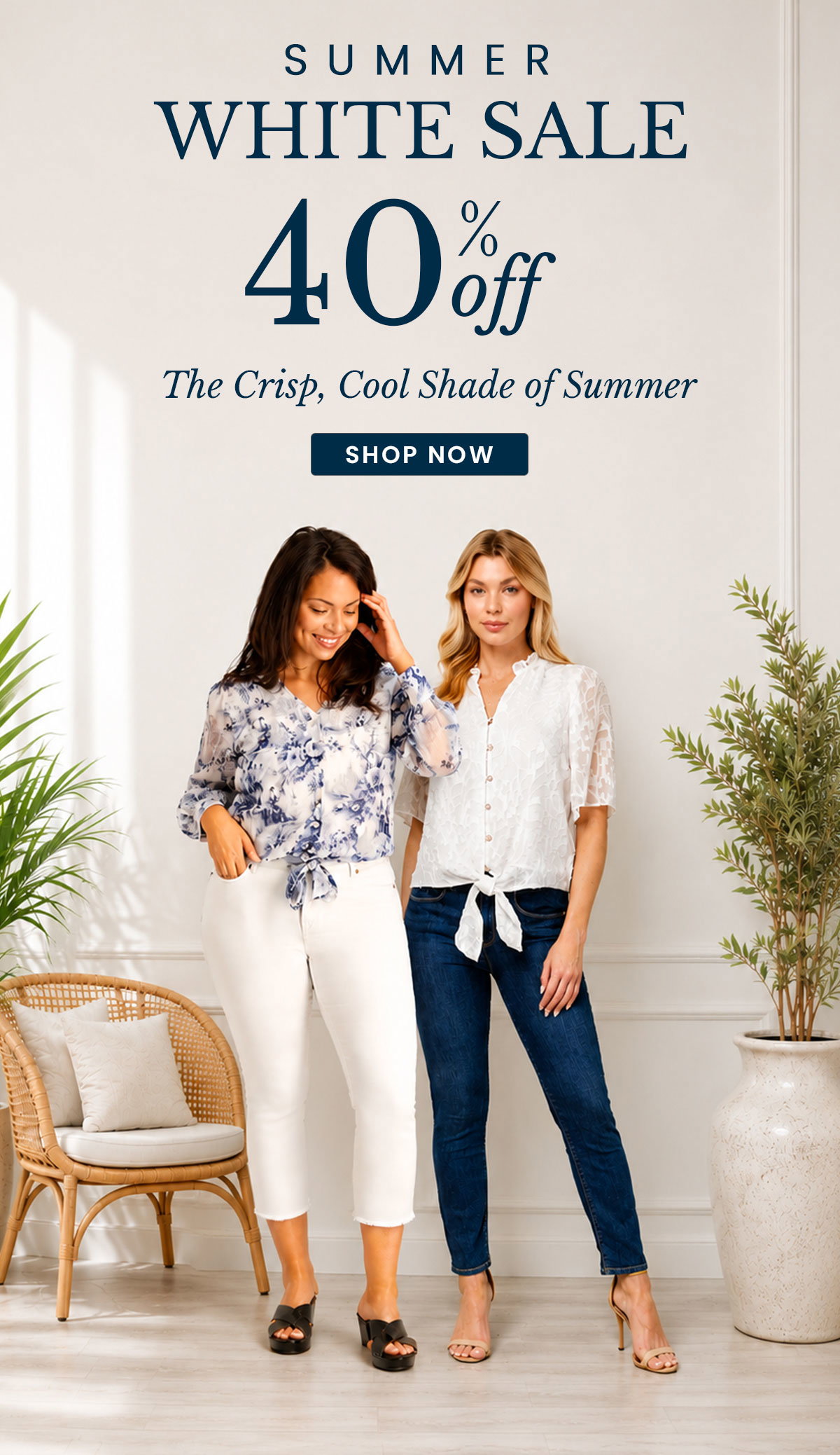 Summer white sale 40% off. 