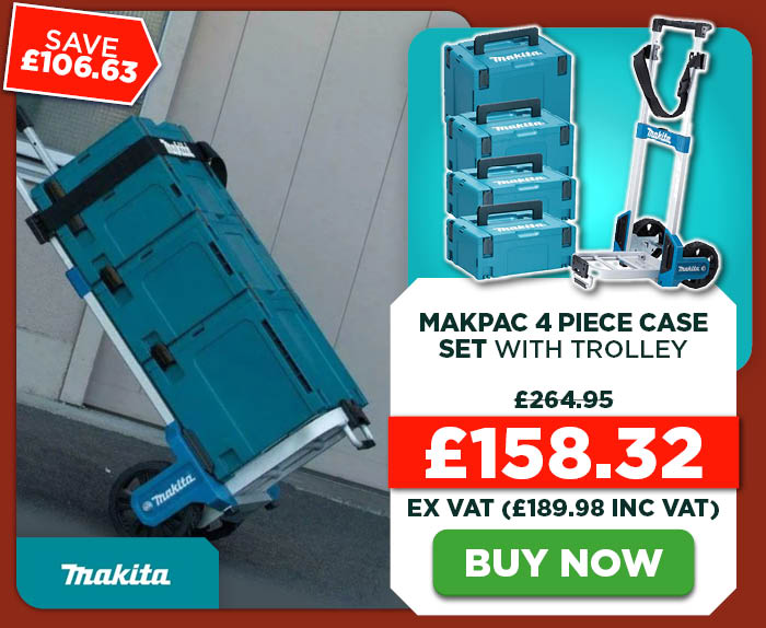 Makita MAKPAC 4 Piece Case Set with TR00000001 Trolley