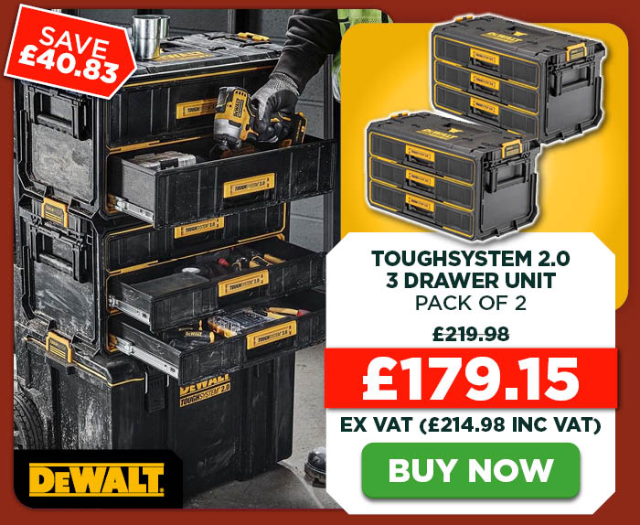 Dewalt DWST08330-1 TOUGHSYSTEM 2.0 3 Drawer Unit - Pack of 2