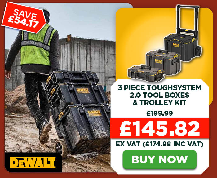 Dewalt DWST83526-1 3 Piece TOUGHSYSTEM 2.0 Tool Boxes & Trolley Kit