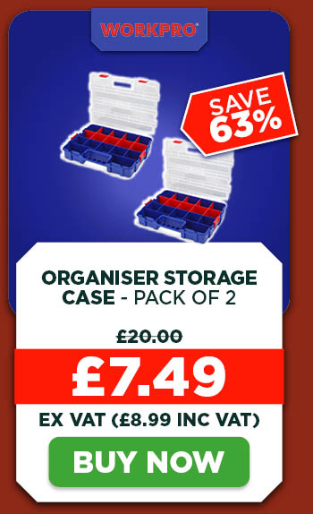 WORKPRO WP283007 Organiser Storage Case - Pack of 2
