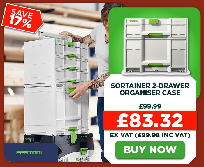 Festool SORTAINER SYS3-SORT/2 M 337 2-Drawer Organiser Case