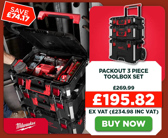 Milwaukee PACKOUT 3 Piece Toolbox Set - 4932464244