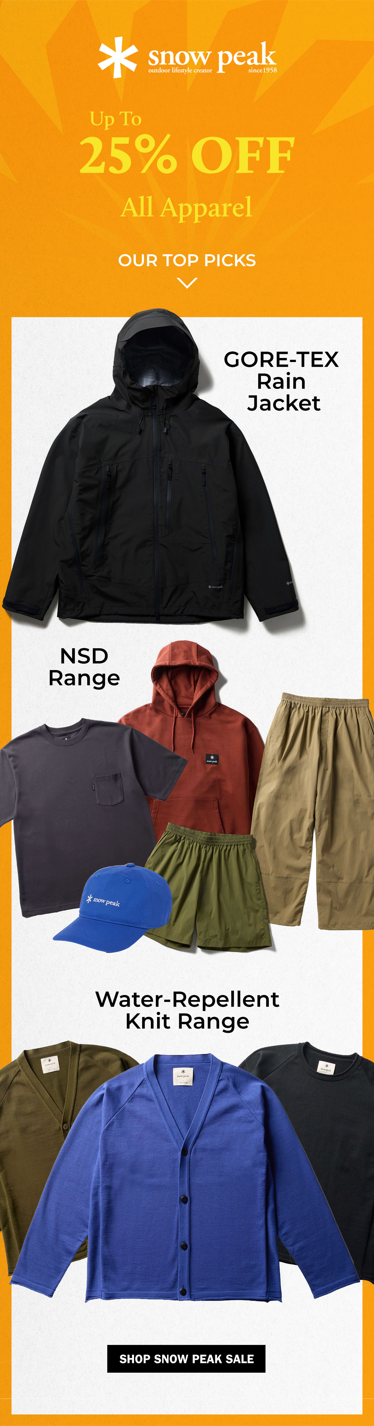 Snow Peak | Up To 25% Off All Apparel | WildBounds Summer Sale