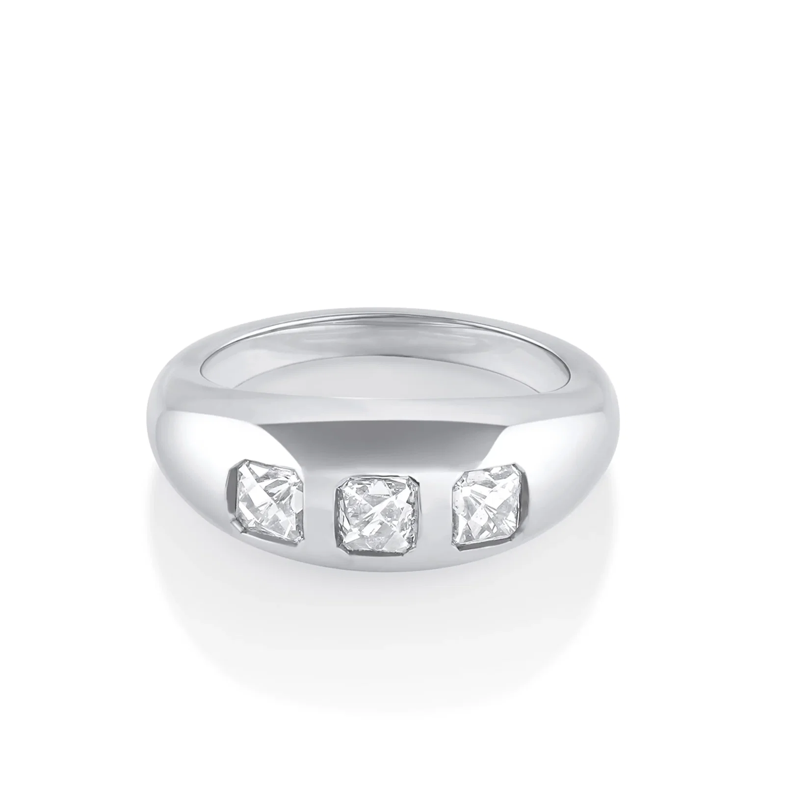 Image of 1.93ctw French Cut White Diamond Bombe Ring