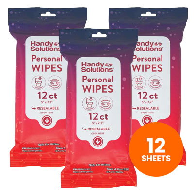 Personal Flushable Wipes - 12 Count