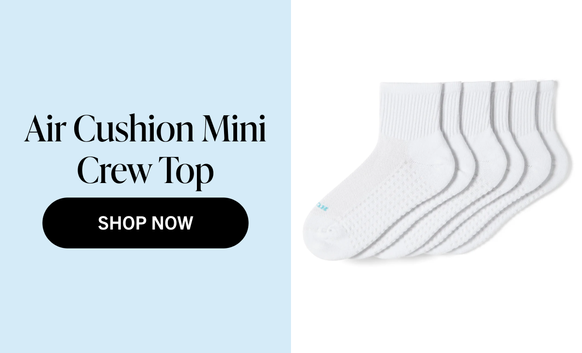 HUE Air Cushion Mini Crew Top Sock 3 Pair Pack
