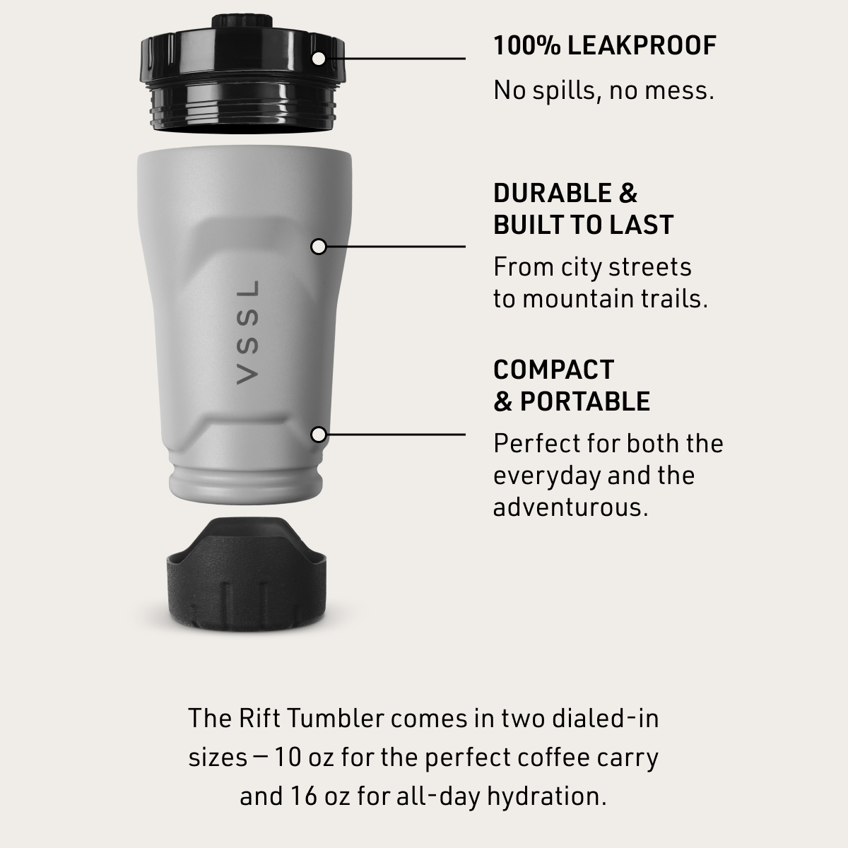 The Rift Tumbler comes in two dialed-in sizes