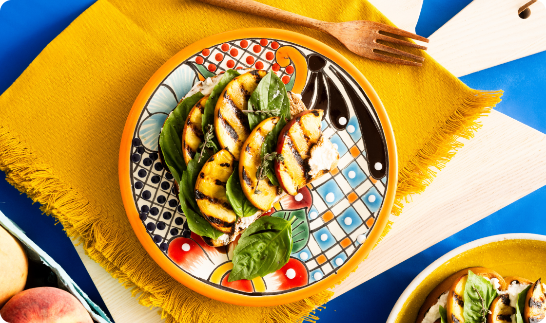 Creamy Low Carb Grilled Peach Toast