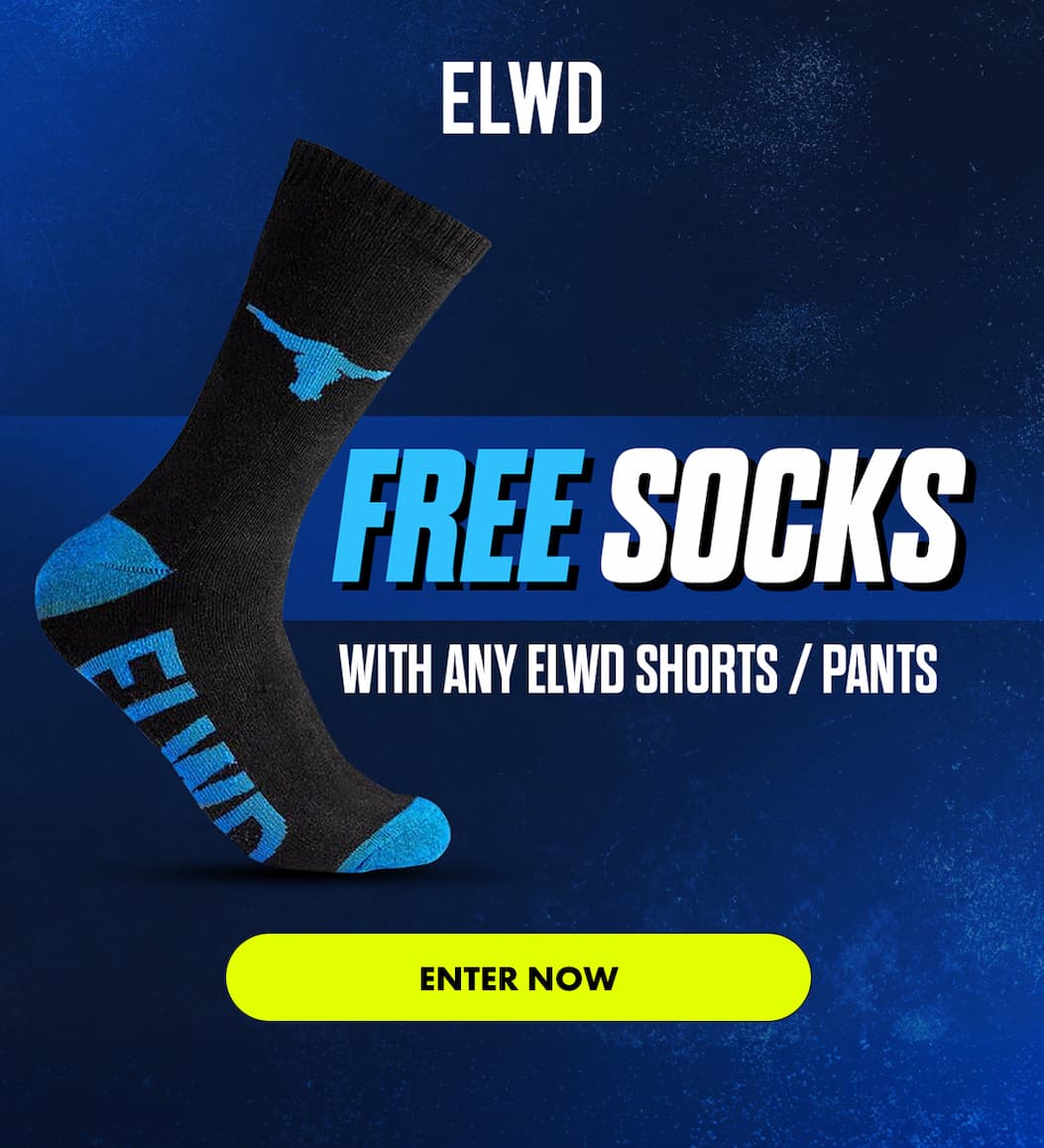FREE SOCKS WITH ANY ELWD SHORTS/ PANTS | ENTER NOW 