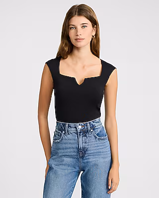 Body Contour High Compression Notch Cap Sleeve Bodysuit
