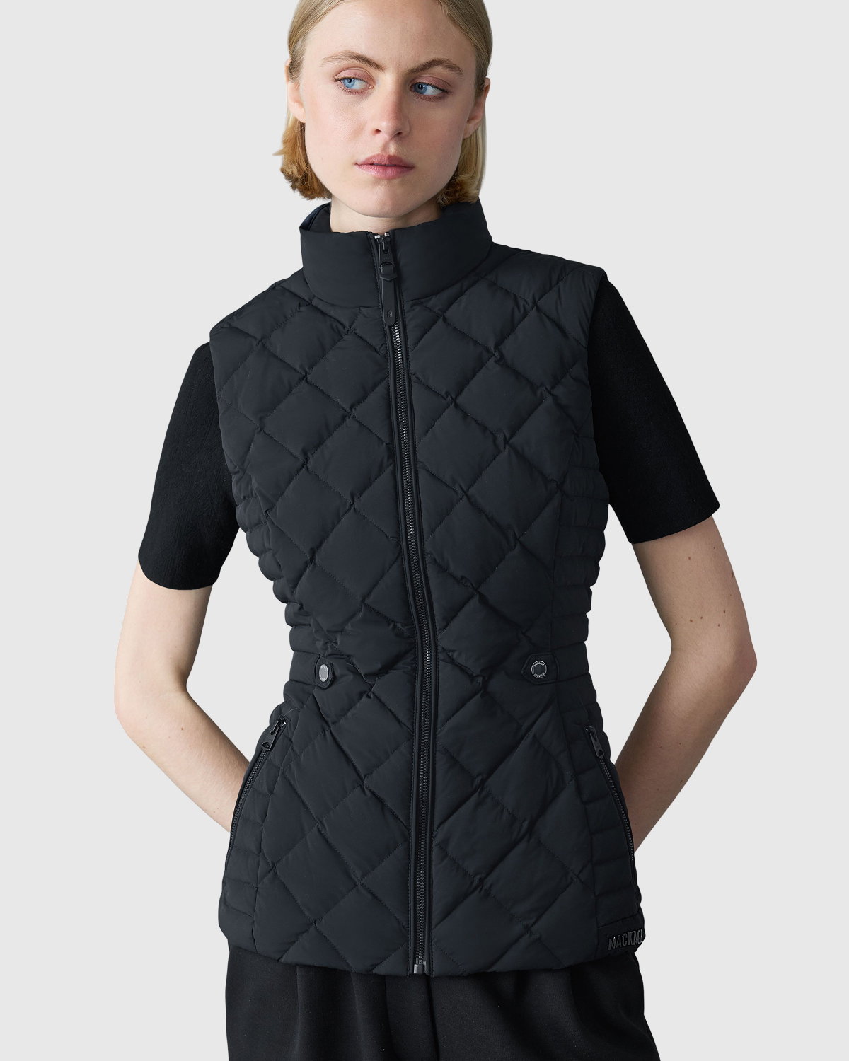 STEFANIA Diamond Quilted Down Vest