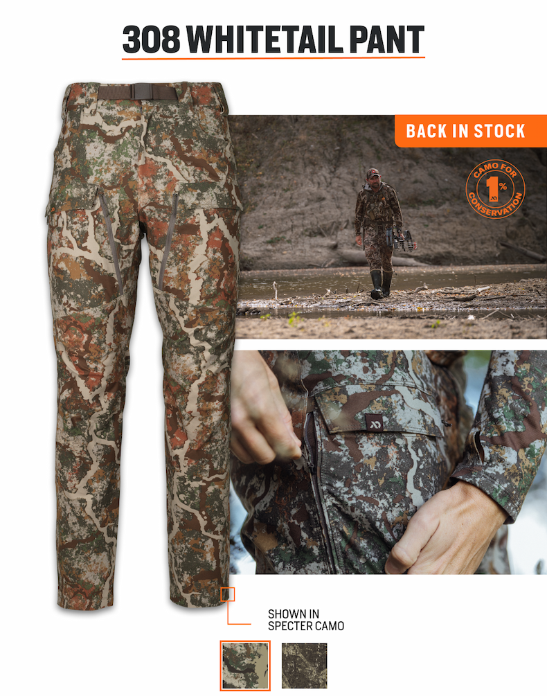 For the dedicated whitetail hunter. An earl-season, ultra-versatile pant built in our standardized straight-leg 308 Fit