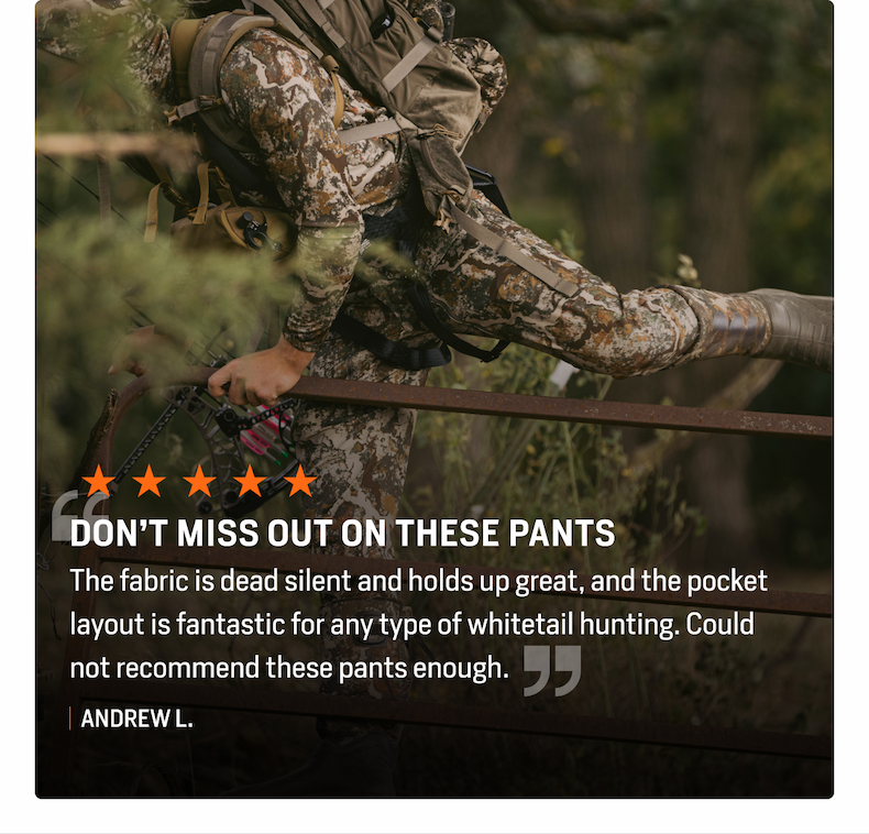Don't miss out on these pants: The fabric is dead silent and holds up great, and the pocket layout is fantastic.