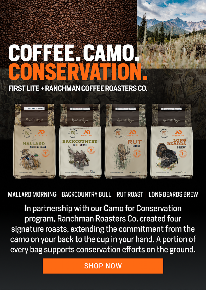 In partnership with our Camo for Conservation program, Ranchman Roasters Co. created four signature roasts.