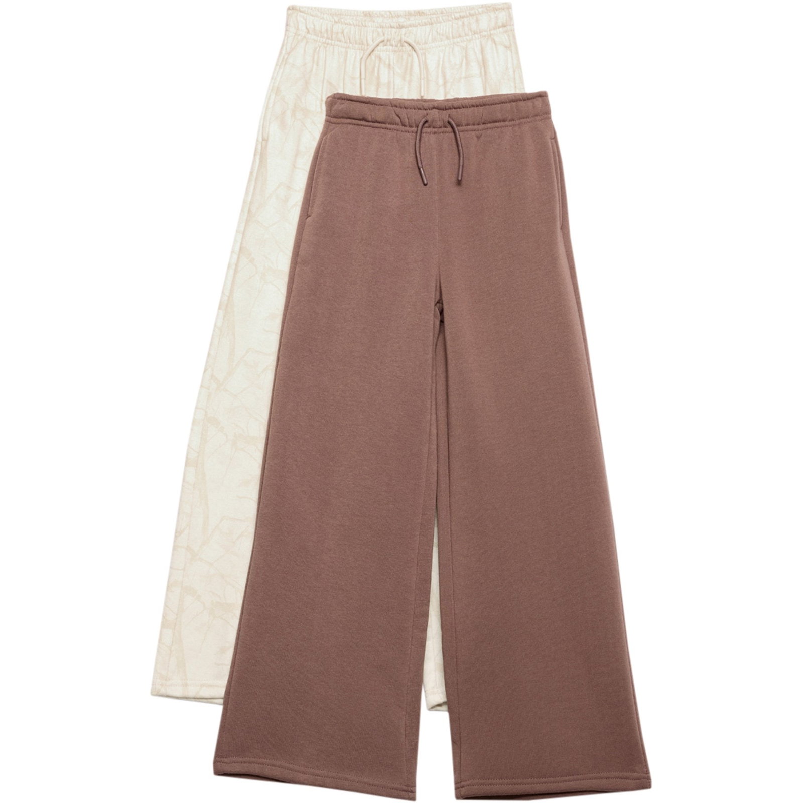 VIOLET SKYE Big Girls Wide Leg Sweatpants | H. Oatmeal/Shopping Bag | Size Large | Cotton