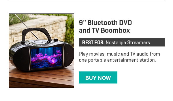 9'' Bluetooth DVD and TV Boombox