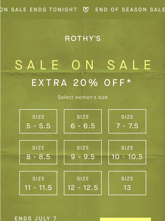 SALE ON SALE ENDS TONIGHT