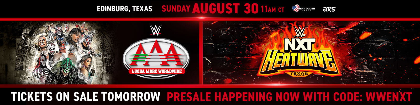 NXT Heatwave / AAA Tickets on sale tomorrow