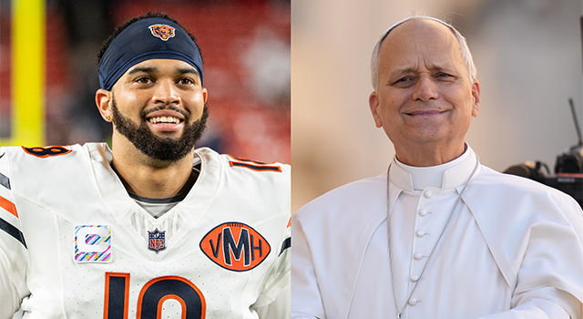 Bears QB Caleb Williams gifts Pope Leo XIV autographed jersey