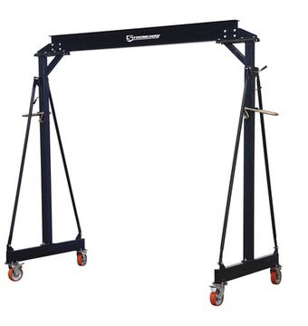 Strongway Adjustable Gantry Crane, 2000-Lb. Capacity, 7.45ft.–11.31ft. Lift