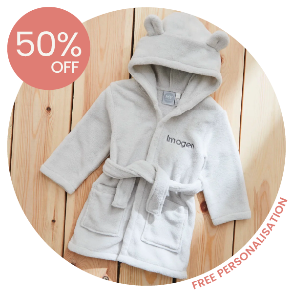 50% off Grey Fleece Robe 