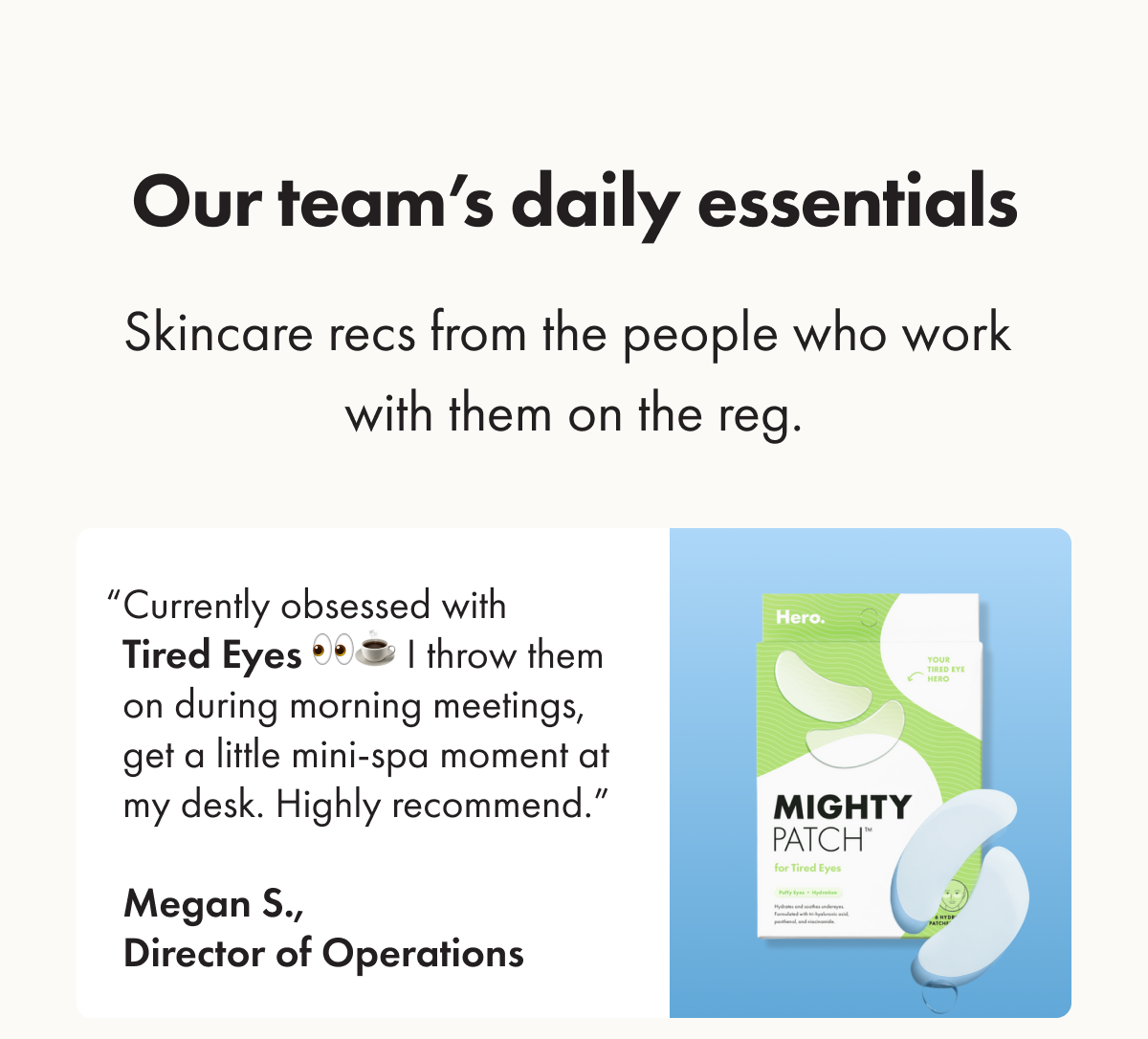 Our team's daily essentials