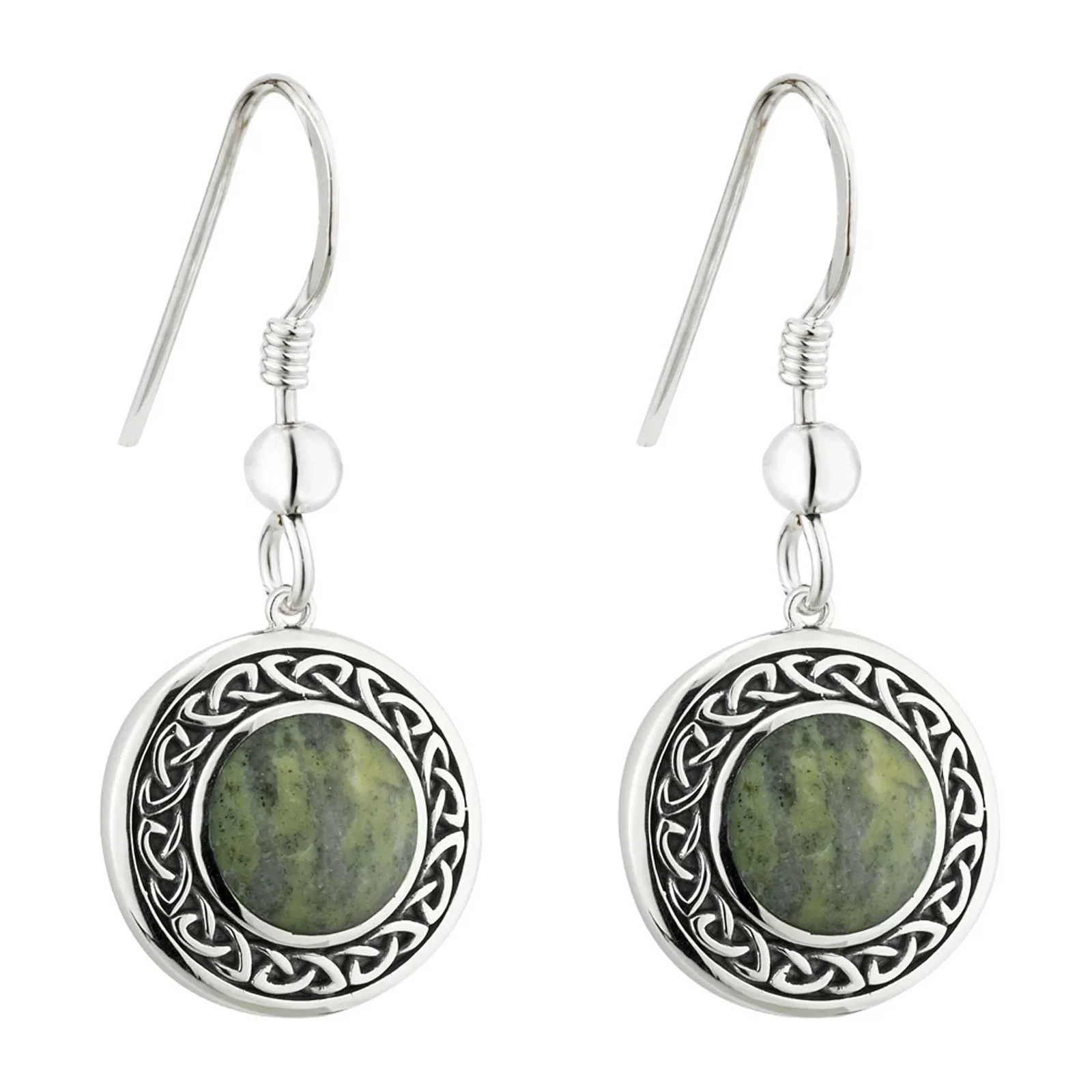 Image of Connemara Marble Celtic Drop Earrings