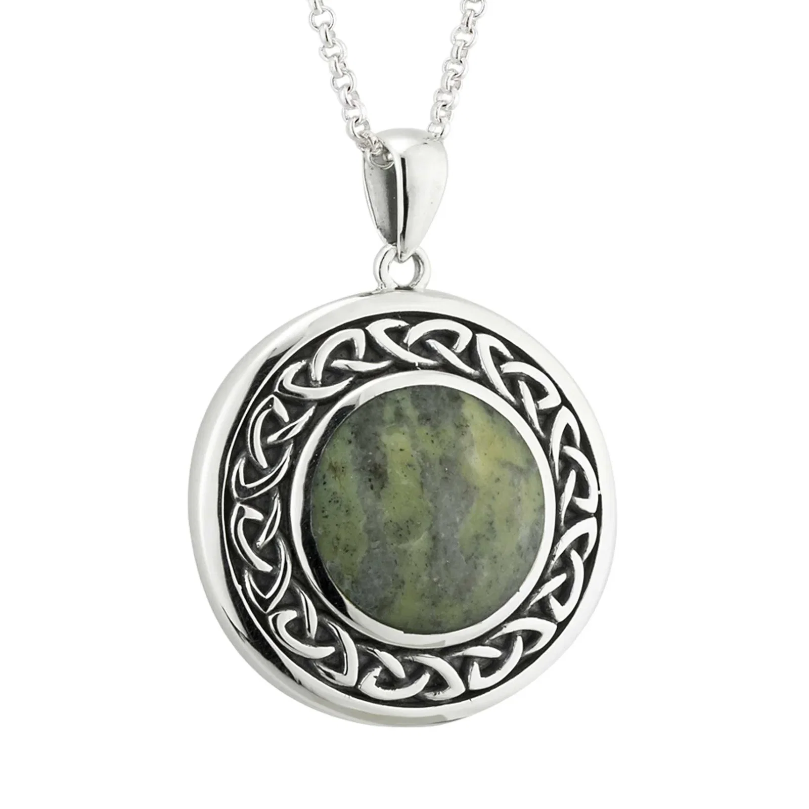 Image of Connemara Marble Celtic Knot Necklace