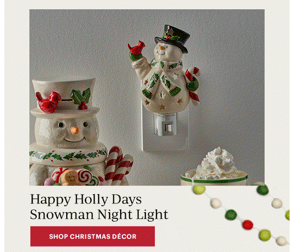 Happy Holly Days Snowman Night Light  [SHOP CHRISTMAS DECOR]