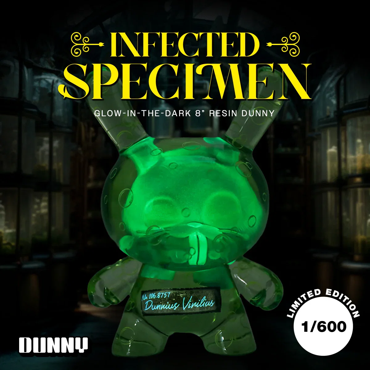 Image of Infected Specimen Dunny 8” Glow-in-the-Dark Resin Art Figure (Limited Edition of 600)