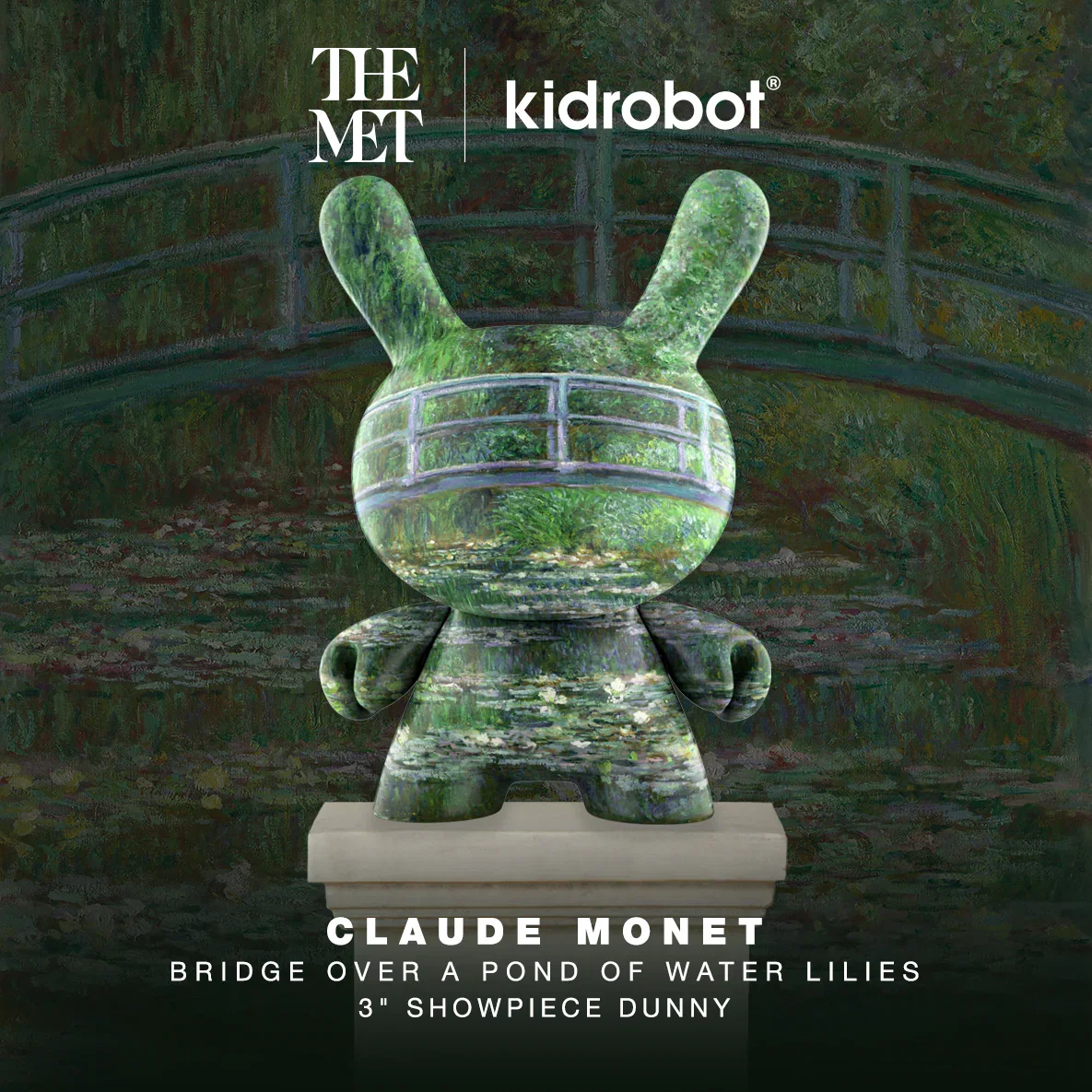 Image of The Met 3" Showpiece Vinyl Art Dunny - Bridge Over a Pond of Water Lilies by Claude Monet (PRE-ORDER)