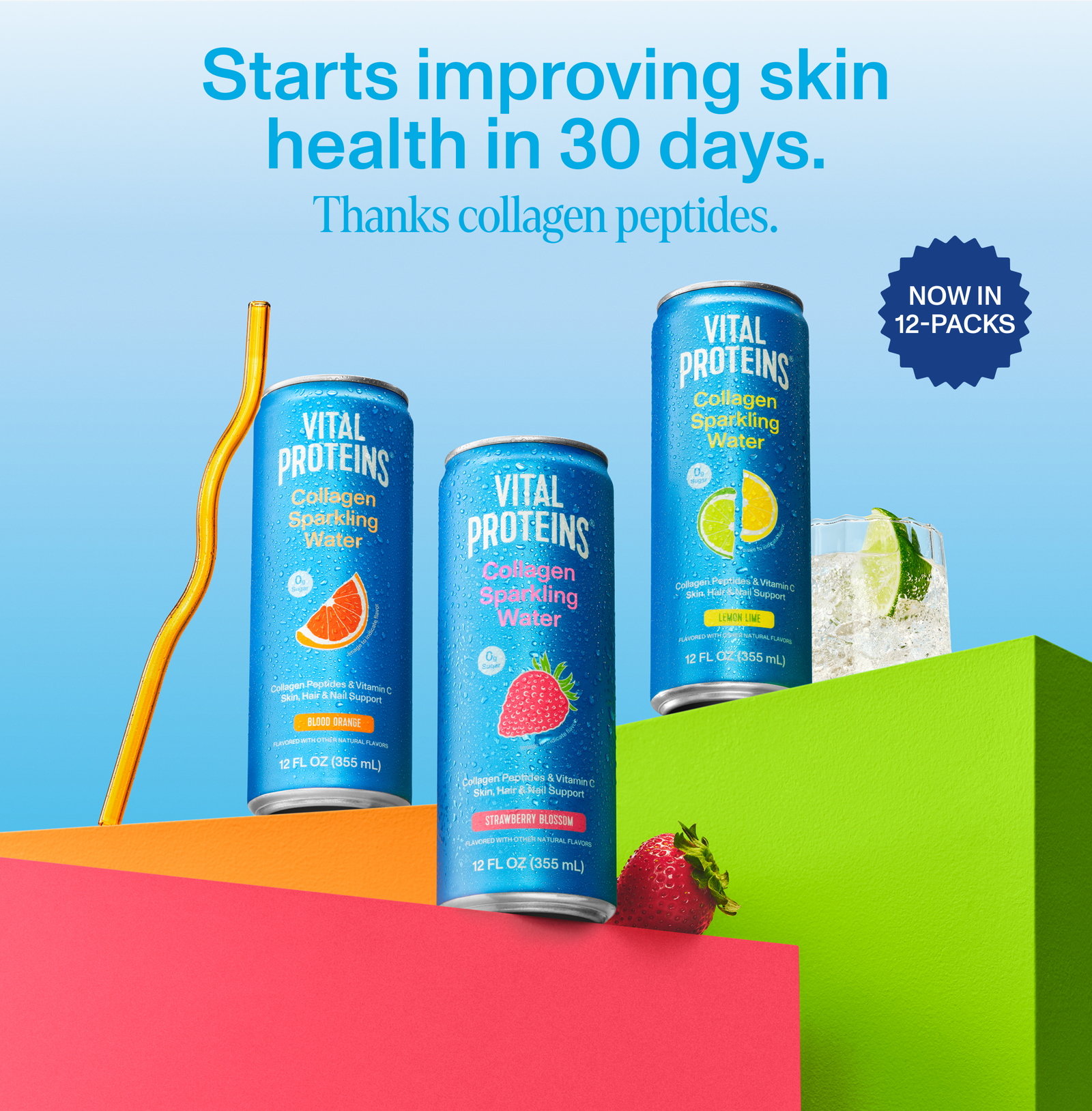 New: Collagen Sparkling Water in 12-packs