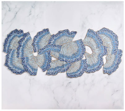 Lagoon Table Runner in Navy and Blue