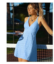 Textured Crossed Back Active Dress