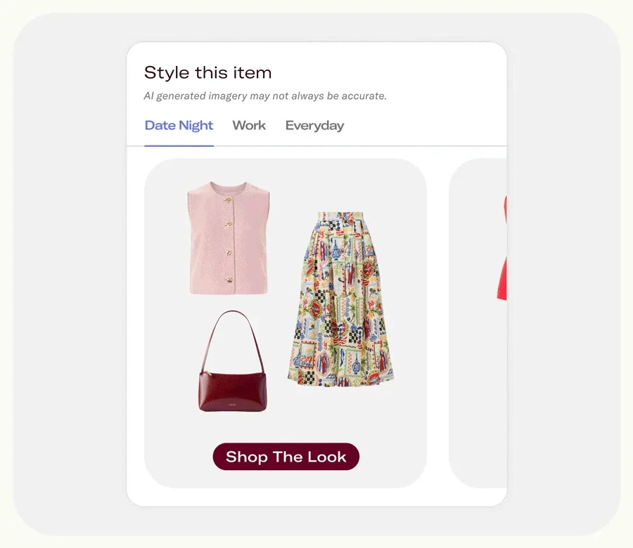 Instantly see complete outfits