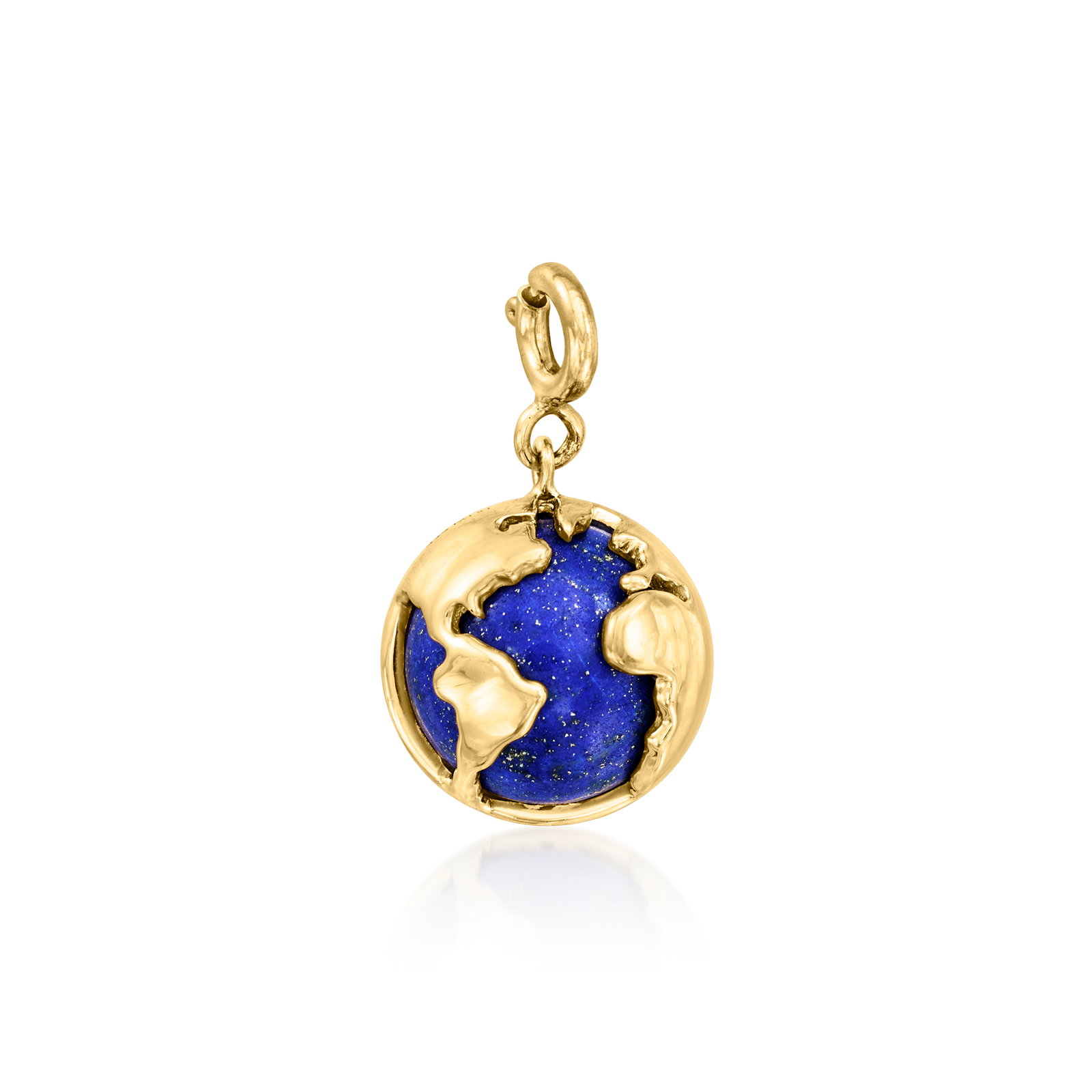Image of Lapis and 18kt Gold Over Sterling Globe Charm