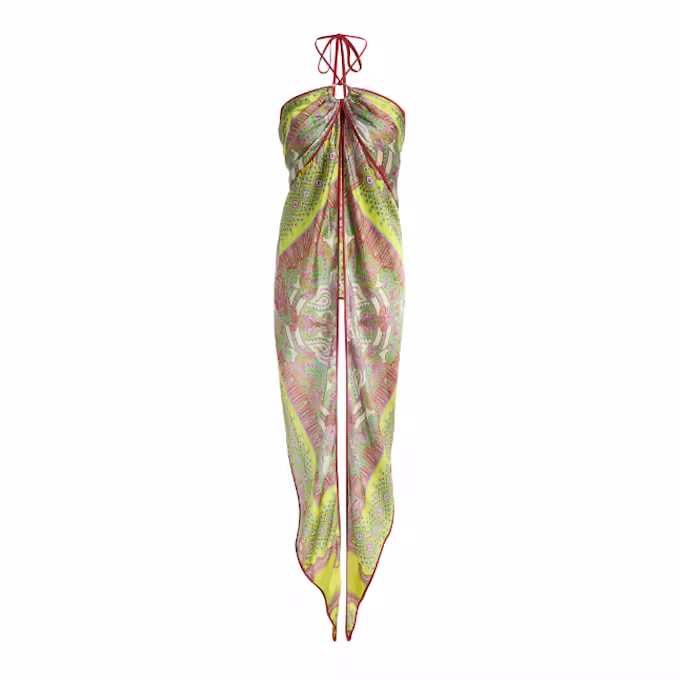 Draped Twill Halter Top