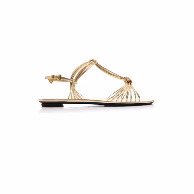 Metallic Leather Sandals