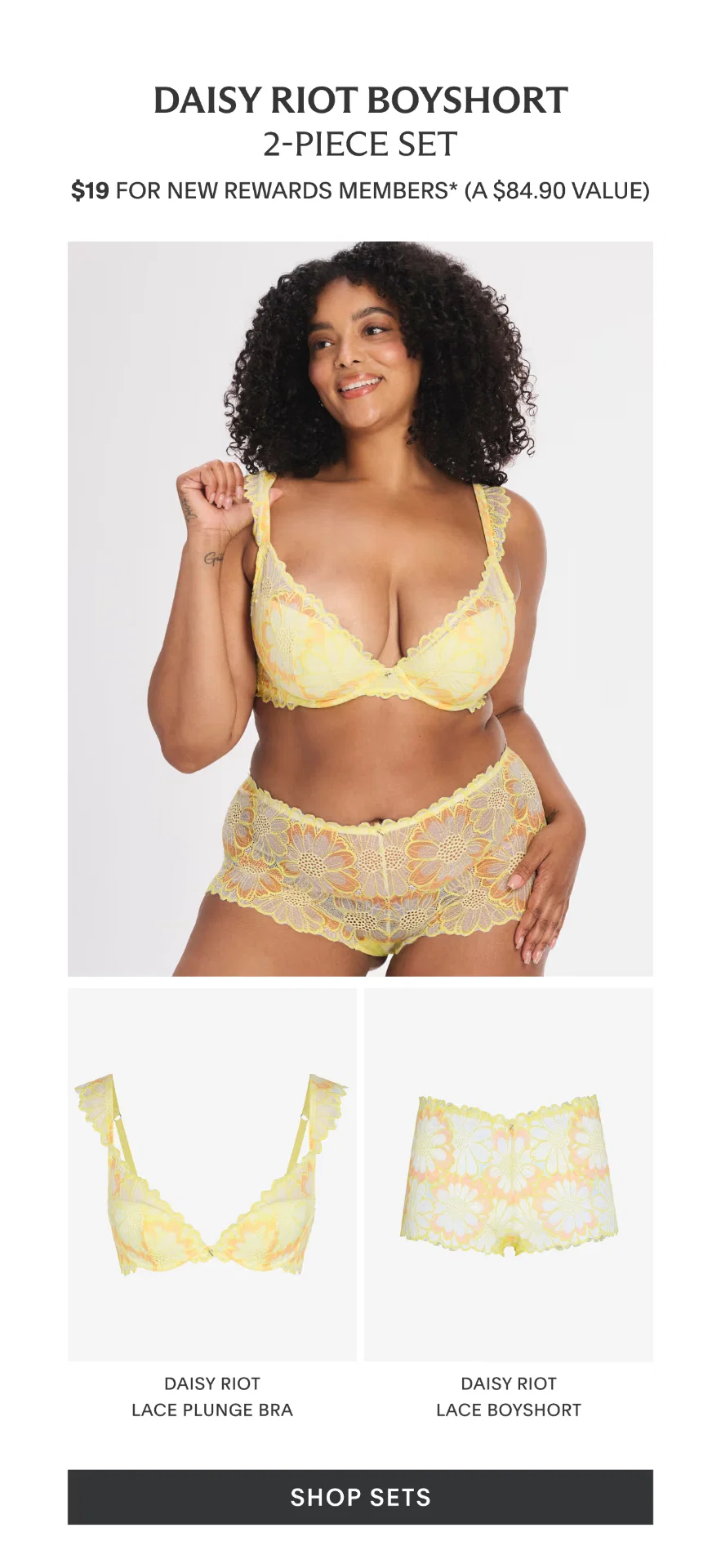 Daisy Riot Boyshort 2-Piece Set