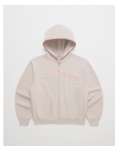 Washed Cooper Applique Zip Up - Dusty